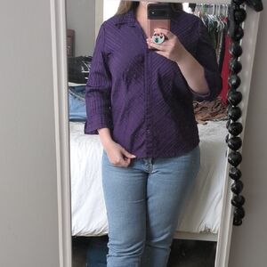Women's Purple Button-Up Top